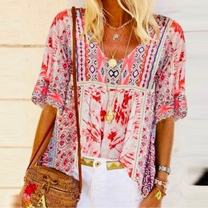 NWT Patterned Blouse in Harajuku Print Size Small